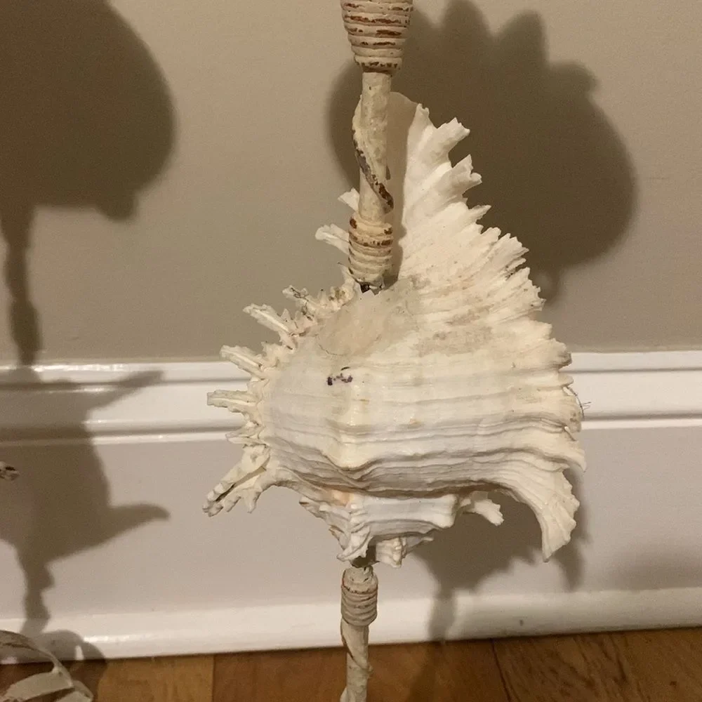 Vintage seashell candle holders set of 2